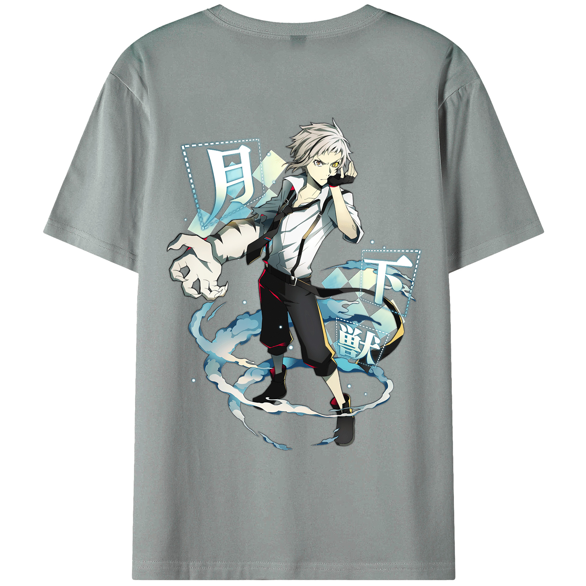 （画像用） 文豪ストレイドッグス Bungo Stray Dogs 綿100％ メンズ半袖Tシャツ（バックプリント） 通気性